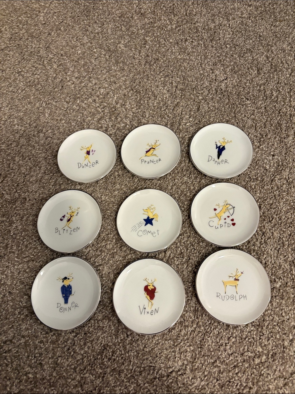 Pottery Barn - Set of 9 Reindeer coasters